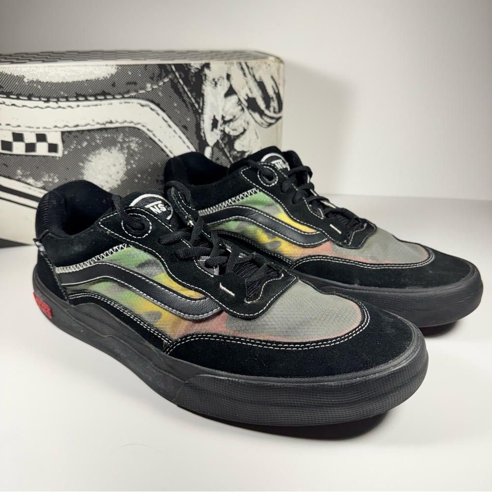 Vans Wayvee Tyson Peterson Black Aaphalt Mesh Suede Skate Shoes Men’s 13